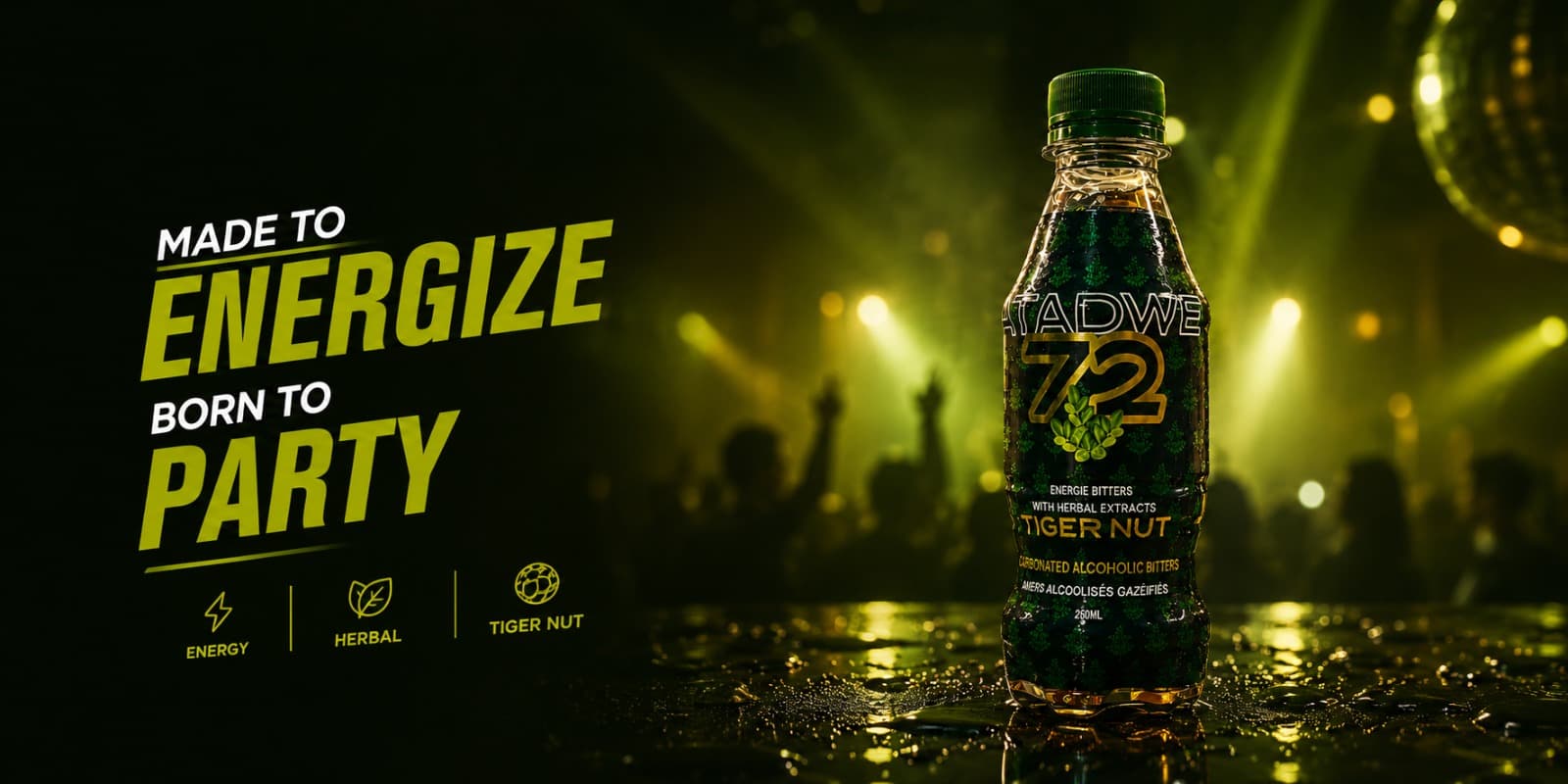 Atadwe 72 Tiger Nut — made to energize, born to party