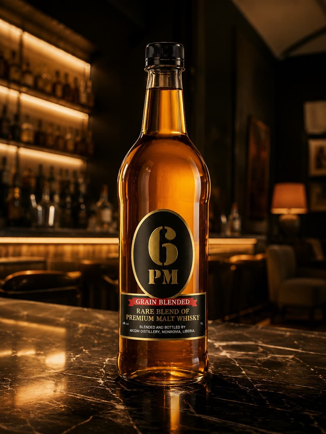 6 PM Grain Blended Whisky — 1 Litre